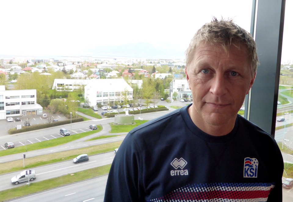 Heimir Hallgrimsson, one of Iceland's two head coaches for the Euros