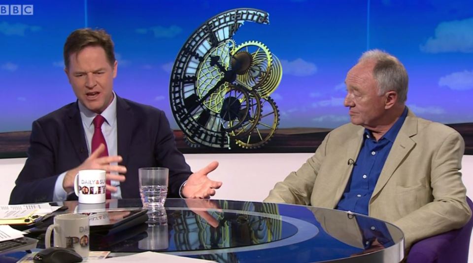  Former Lib Dem leader Nick Clegg attacked Ken Livingstone on the BBC's Daily Politics