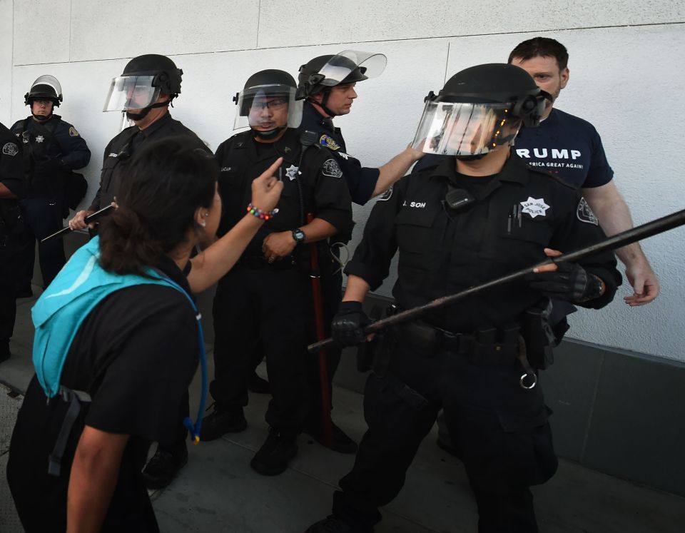  Police moved in 90 minutes after the end of the rally to break up the protest