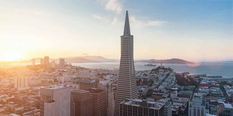  City under threat ... another clip showed the 555 California Street tower, in the financial district