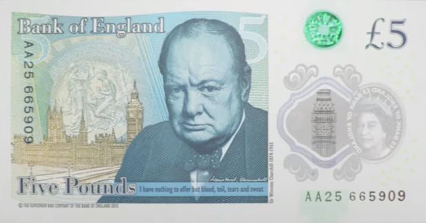  The new plastic fiver is replacing the traditional paper note used by Brits for more than 300 years