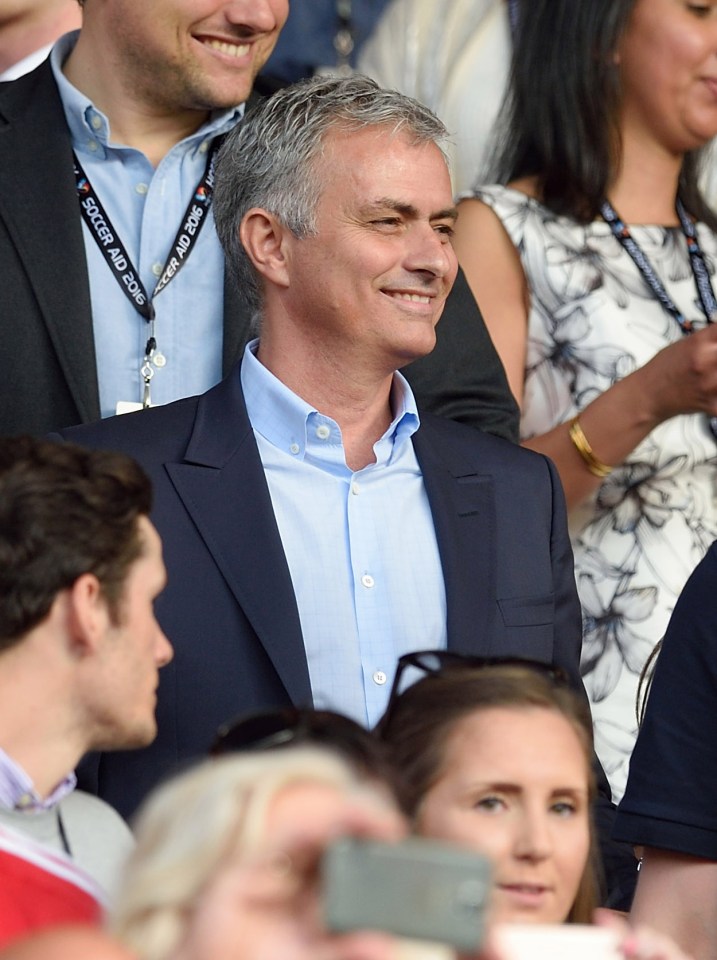  Jose Mourinho made his first Old Trafford appearance since being appointed Manchester United manager at Soccer Aid 2016 as he watched from the stands