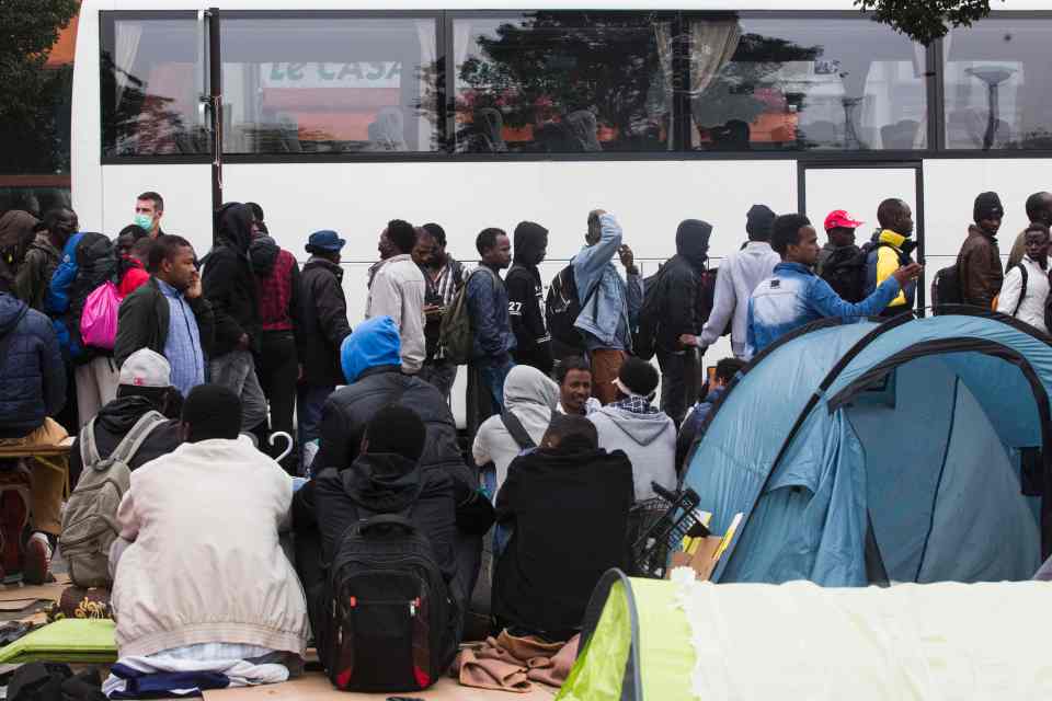 The more than 1800 migrants were put onto buses and dispersed to different areas of France