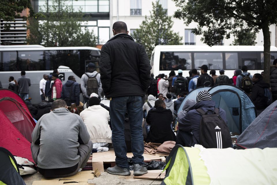  About 60 buses were brought in to move the huge numbers of people who had made the gardens their temporary home