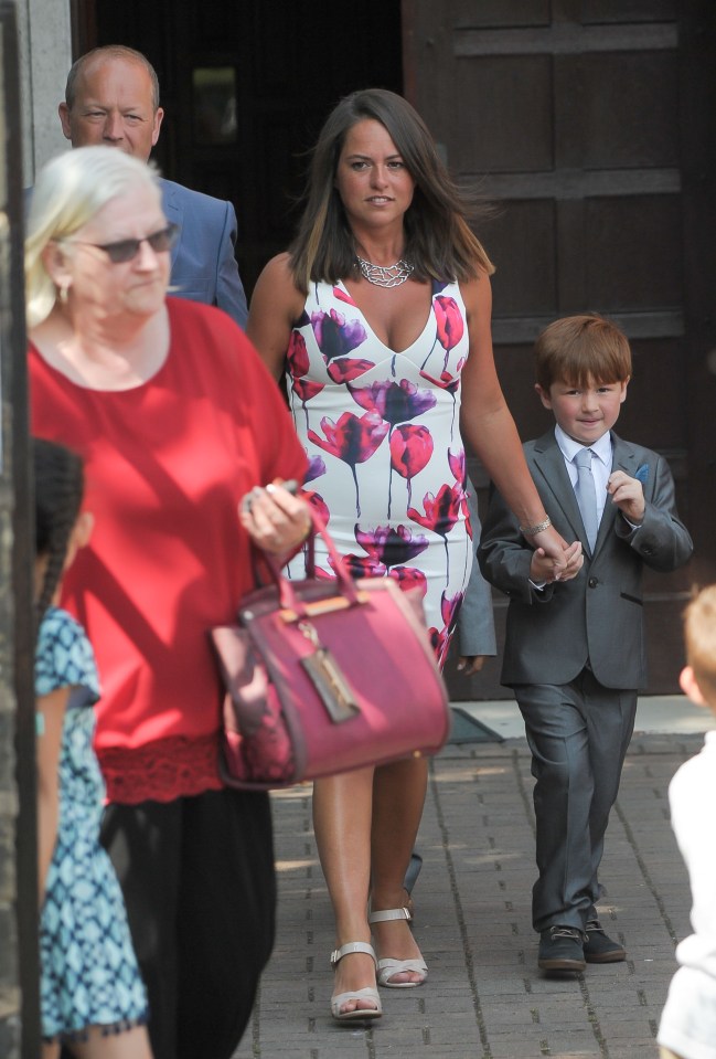  Karen, ex-hubby Simon and the couple's two sons headed to St John's Baptist Church in the MP's Rochdale constituency