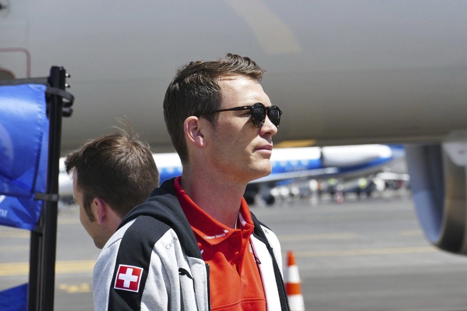 Stephan Lichsteiner arrives in Frances with Switzerland squad ahead of Euro 2016