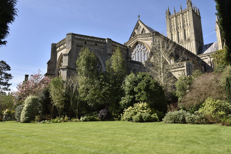 Room with a view... there is a stunning cathedral at the bottom of the garden 