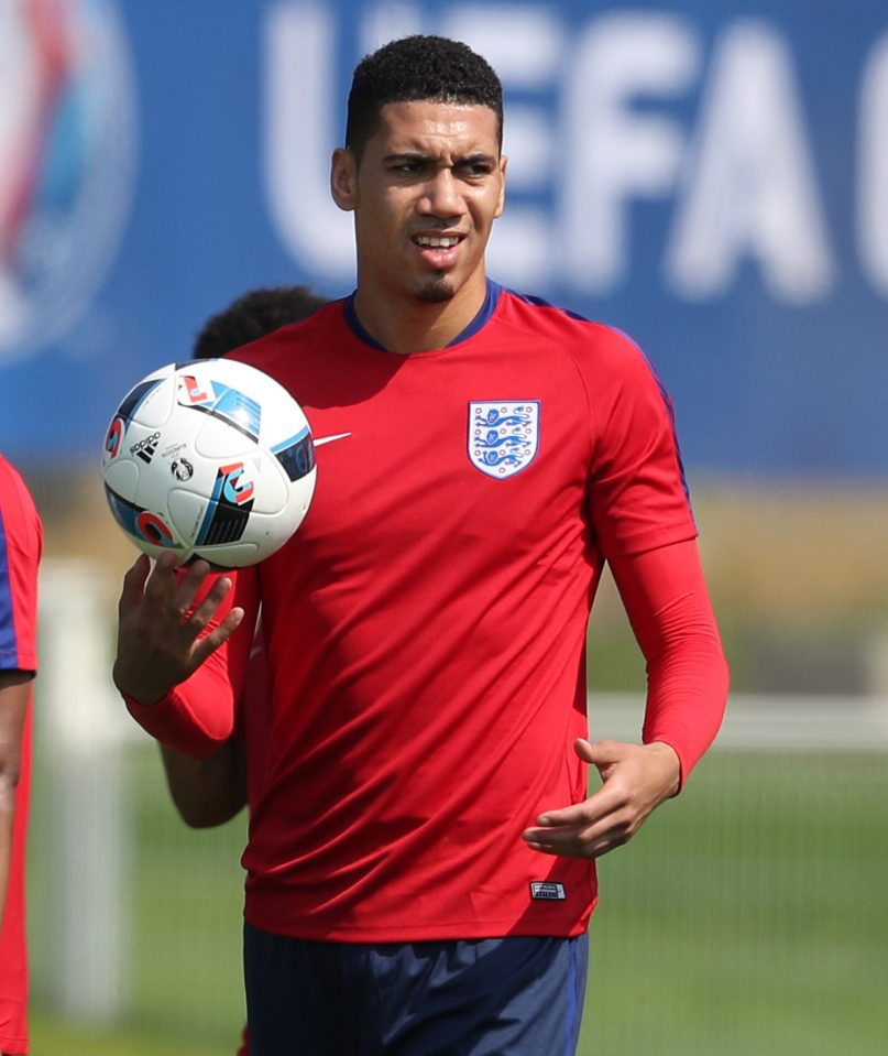  Chris Smalling during England training in Chantilly today