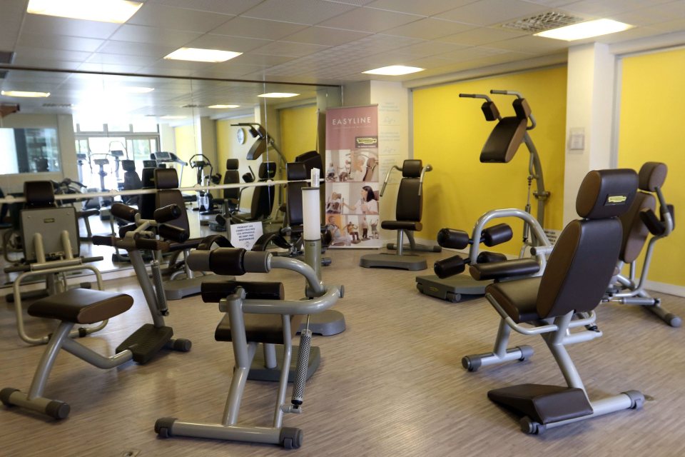 The gym inside the Novotel Thalassa Dinard Hotel where Wales are based