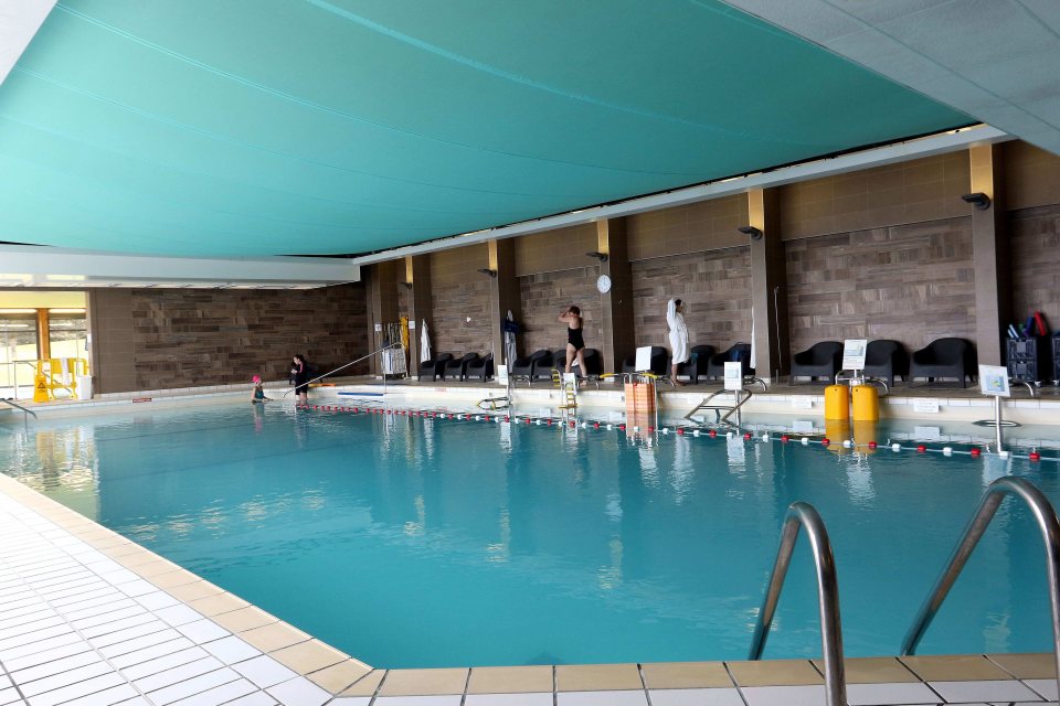 The swimming pool at the Novotel Thalassa hotel where Wales will be based at the Euros