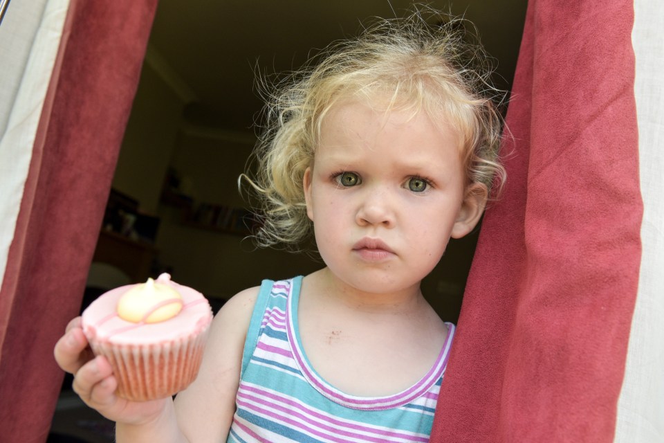 Ava suffered several cuts to her head when a red kite tried to steal her cupcake