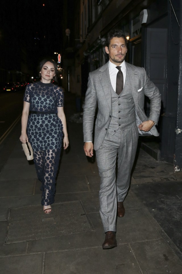  David walks on ahead of his new girl during his night out at the awards