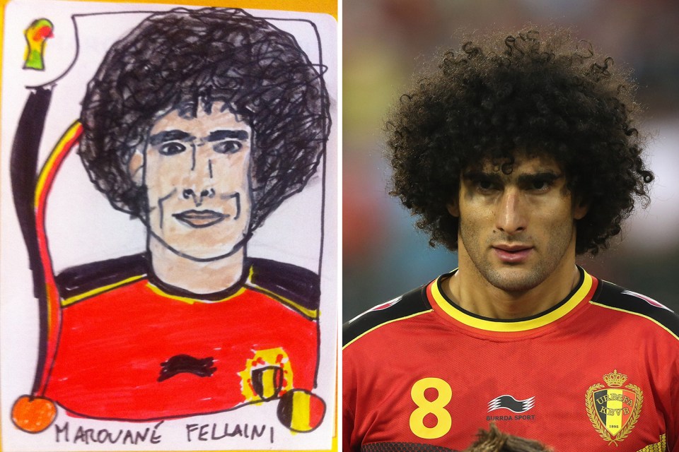  Marouane Fellaini's hair gives the amateur portrait sketchers a challenge