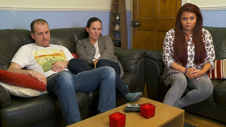 On the sofa with her parents for Channel 4s Gogglebox