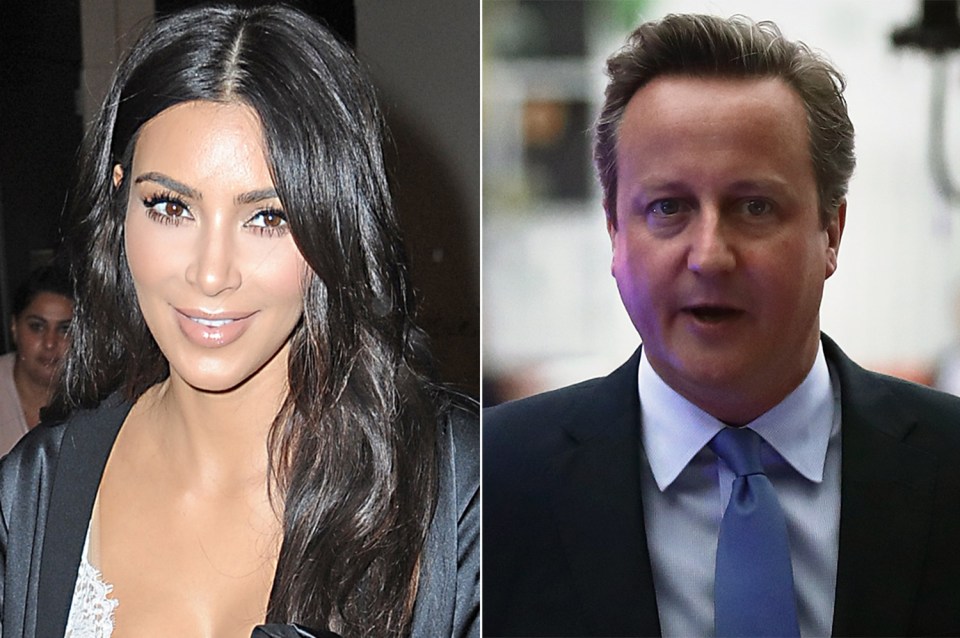 Kim Kardashian and David Cameron