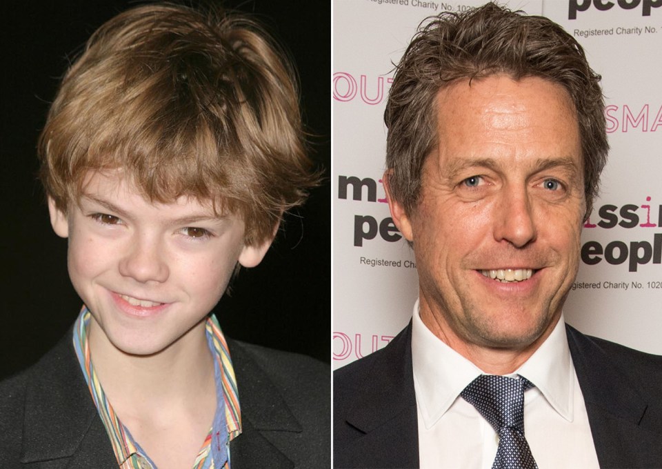 Thomas Brodie-Sangster and Hugh Grant