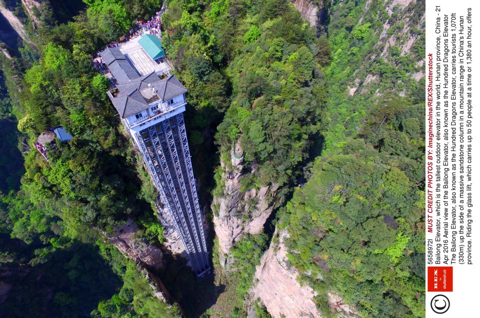  The incredible lift can be found in the Zhangjiajie Forest Park in China