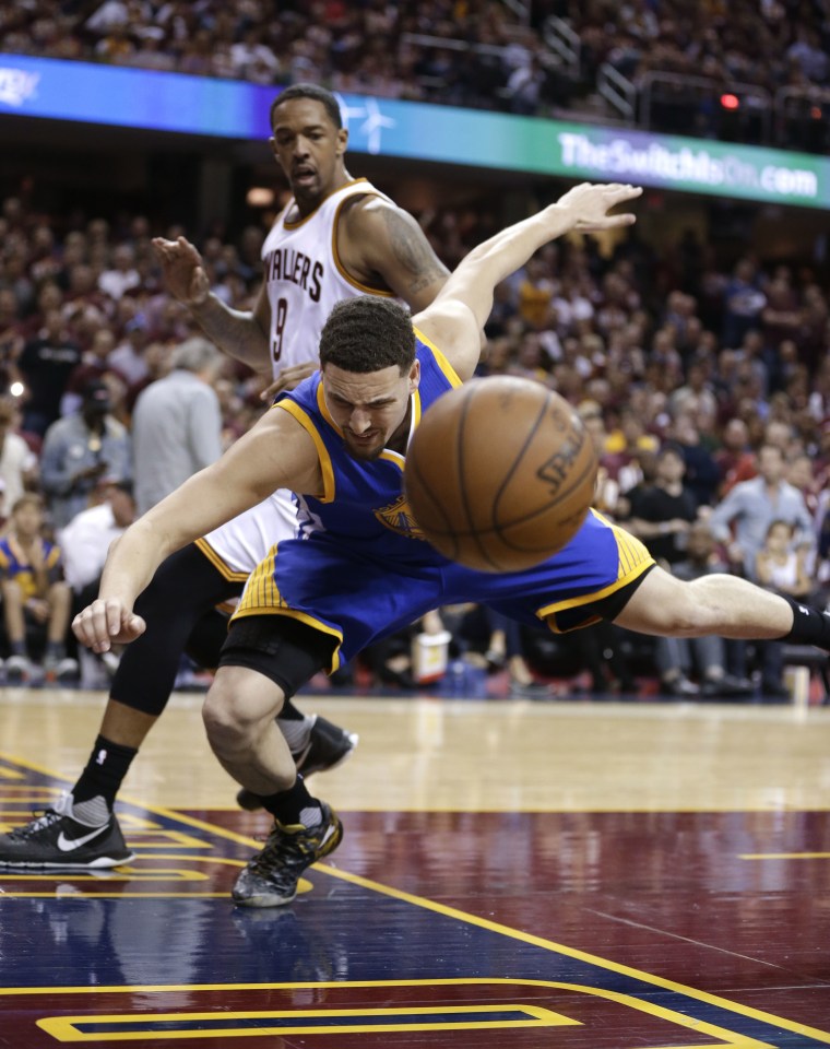  Splash Brother Klay Thompson was kept quiet during the game at the Quicken Loans Arena in Cleveland as the Cavaliers romped to a 120-90 Game 3 victory