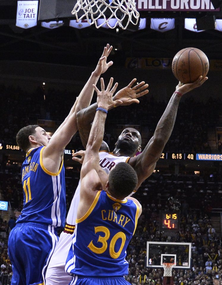  The energy of LeBron James, even before tip-off was clear to see and he lead his Cleveland Cavaliers to an astonishing win against the Golden State Warriors side