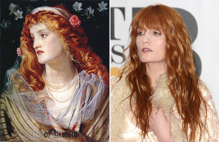 Florence Welch and her clone on canvas