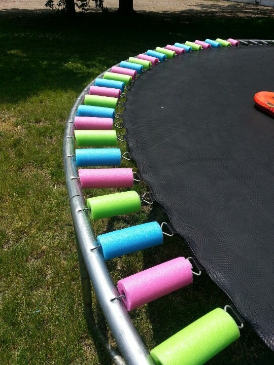 Never let your child catch their fingers in trampoline springs by covering them with woggles