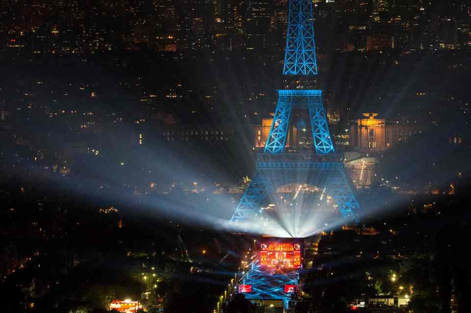  The fan park in Paris for a David Guetta concert on Thursday night