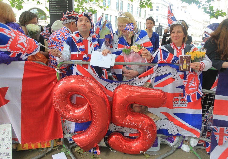  Crowds gathered to help both the Queen and the Duke of Edinburgh celebrate their birthdays