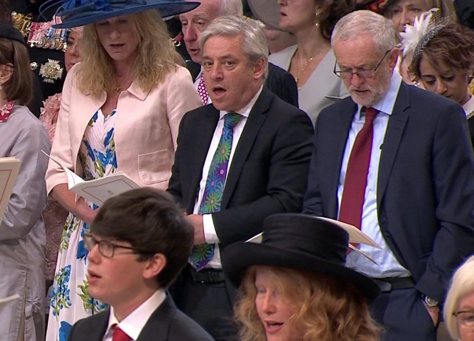  Corbyn was seen singing the national anthem with his hand in his trouser pocket at the Queens 90th birthday celebrations