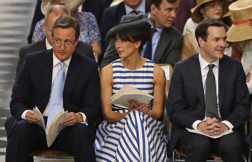  Prime Minister David Cameron was joined by wife Samantha and Chancellor George Osborne at the celebrations