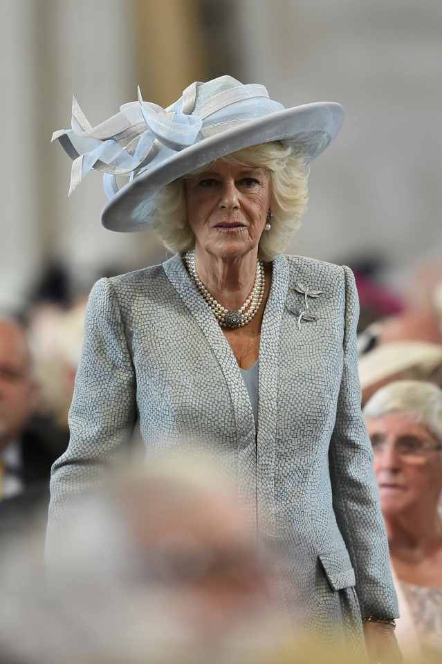  The Duchess of Cornwall arrives for a service of thanksgiving for Queen Elizabeth's 90th birthday