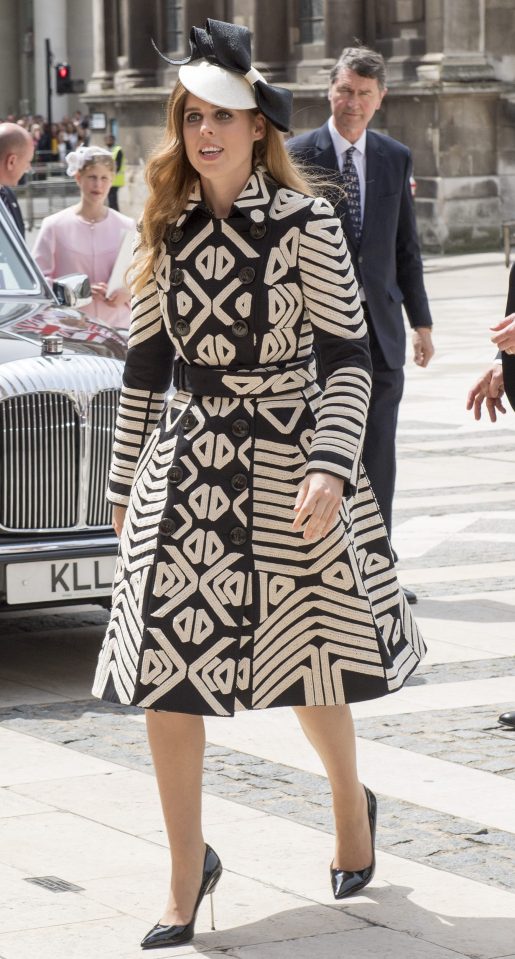  Beatrice stepped out in a £2,995 hand-embroidered Burberry coat