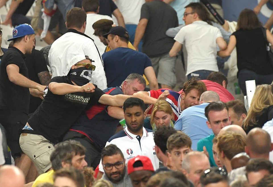 Carnage between England and Russian fans during the Euro 2016 match in Marseilles 