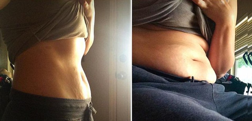  This woman opted to snap her belly instead of her face