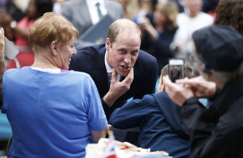  William spoke to the assembled guests who had braved the rain for a chance to see the Queen