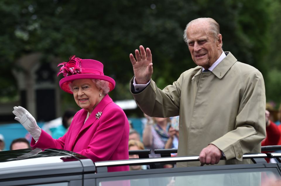  The Queen and Prince Phillip waved to the assembled revellers as the drove down the mall