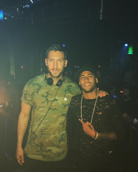  The DJ also posed for a snap with FC Barcelona ace Neymar