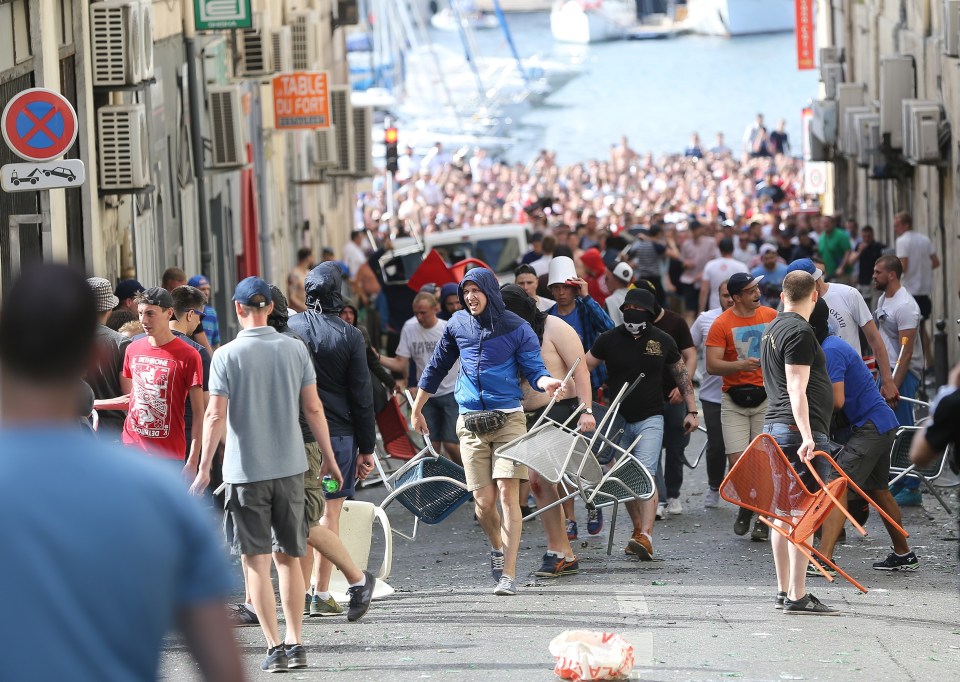 England and Russia fans clashed on the streets of Marseille, France ahead of the England v Russia EURO 2016 opening match