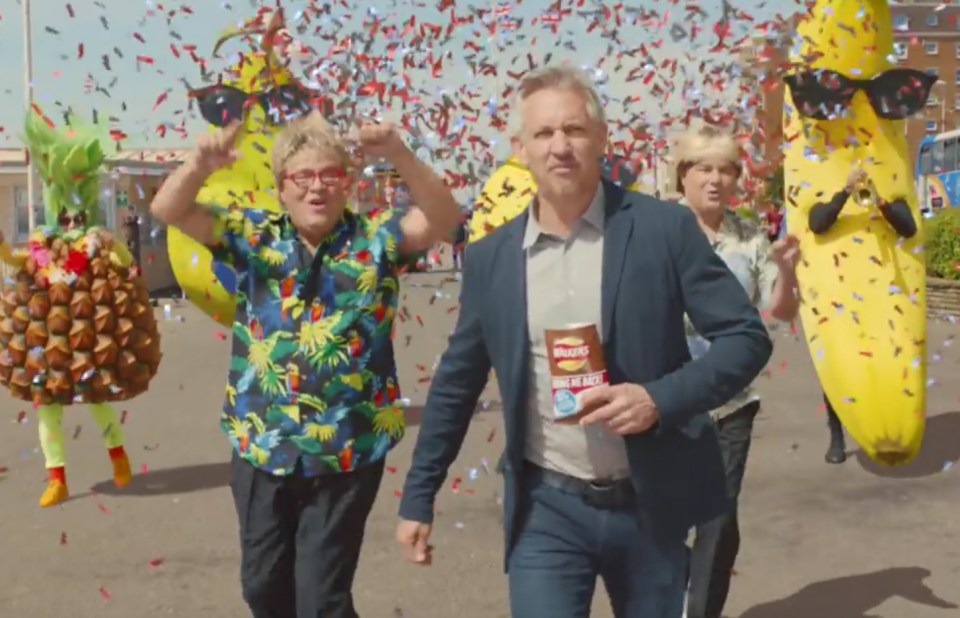  Agadoo singer Dene Michael (left) appeared in a Walkers Crisps advert with Gary Lineker (right) at the time he and wife Karen were claiming disability benefits