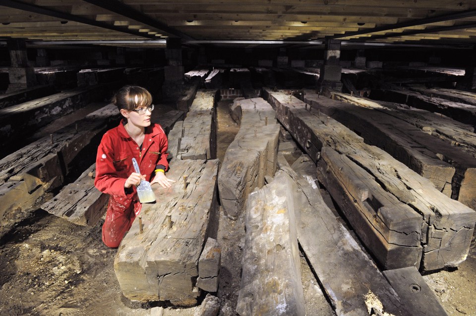 The 260-year-old Namur's timbers have been preserved since her 1995 discovery