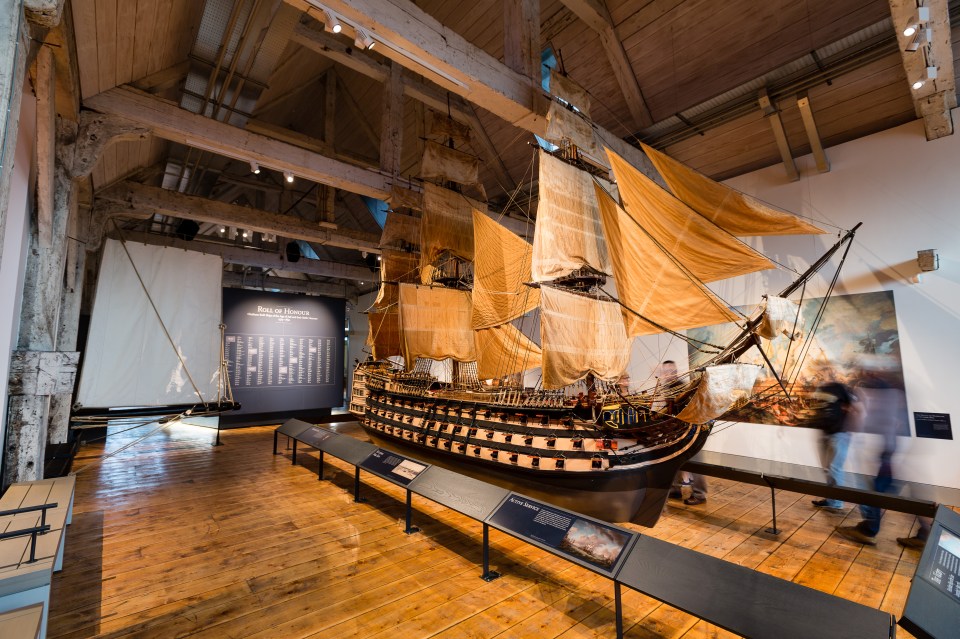 A model of the Namur, one of the Royal Navy's most significant warships during the Age of Sail