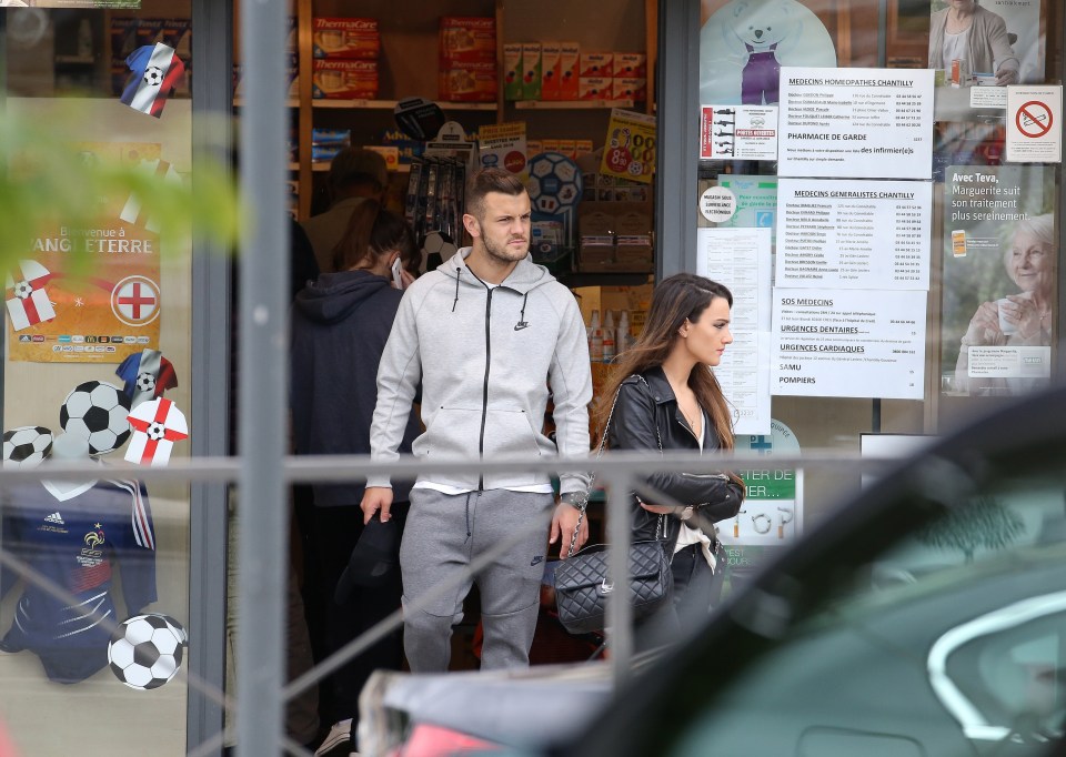  Jack Wilshere and fiance Andriani Michael stop off in a shop in Chantilly