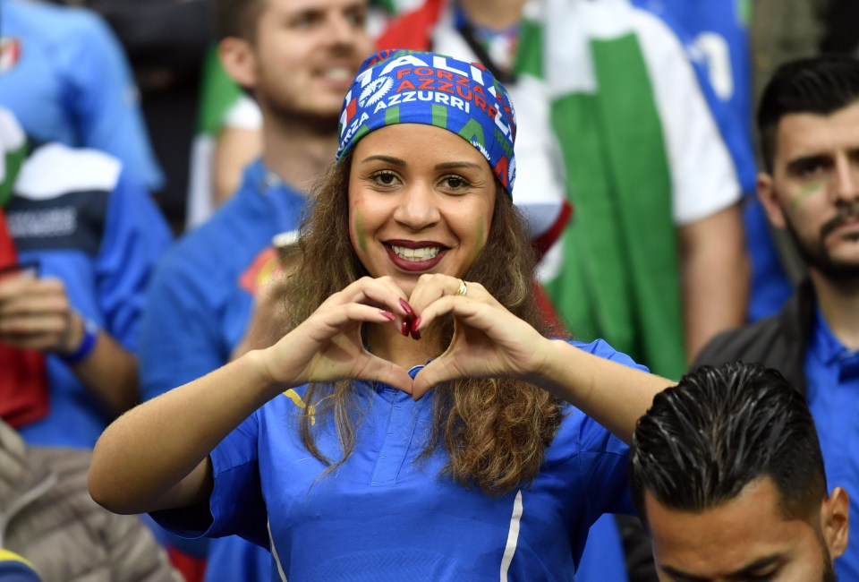 Italy fans are pictured before the start