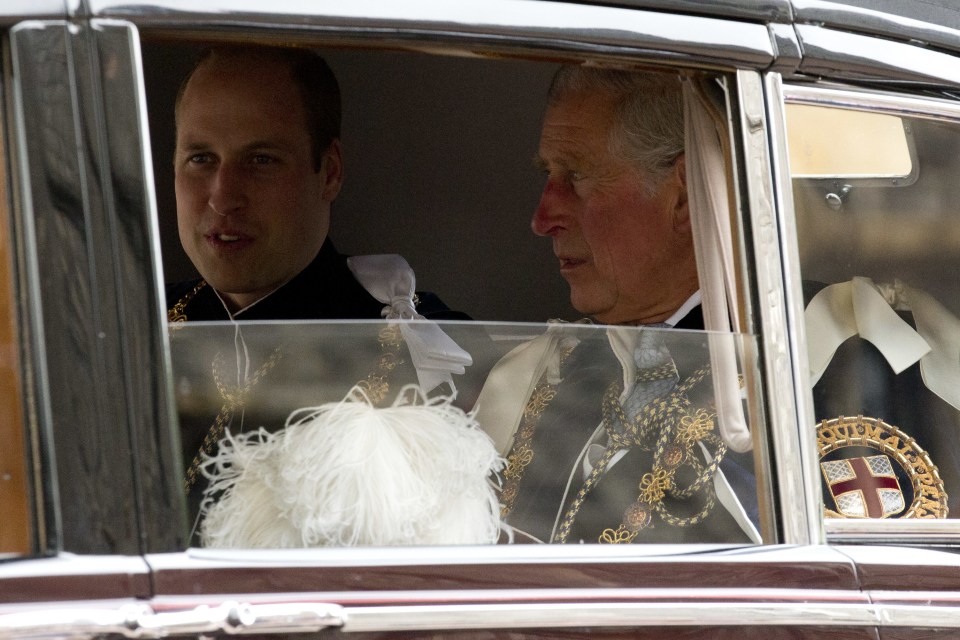 Prince Charles arrived in a car with his son William