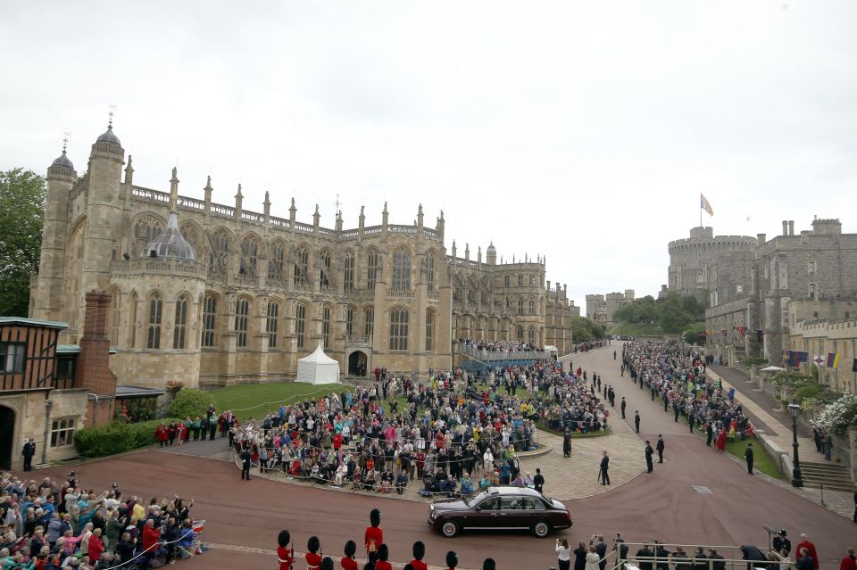 They watched in excitement as the royals arrived at Windsor Castle