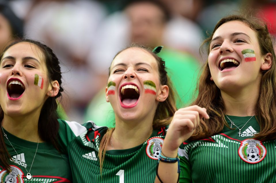 Three Mexican supporters enjoy the Copa America atmosphere in Houston