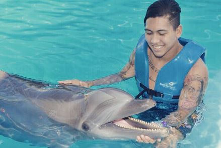 Roberto Firmino spends his summer holiday diving with dolphins