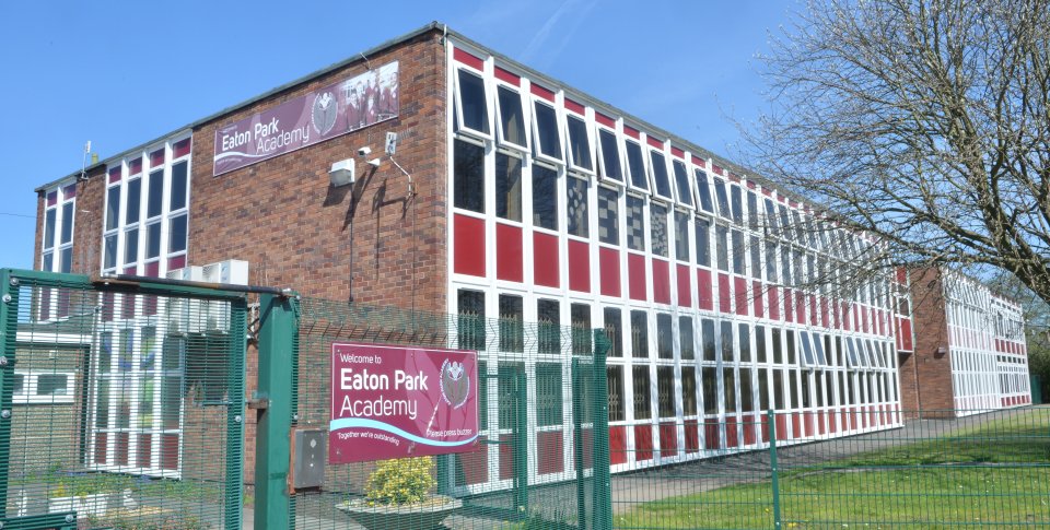  The attack was captured on CCTV at Eaton Park Academy in Stoke-on-Trent, Staffordshire