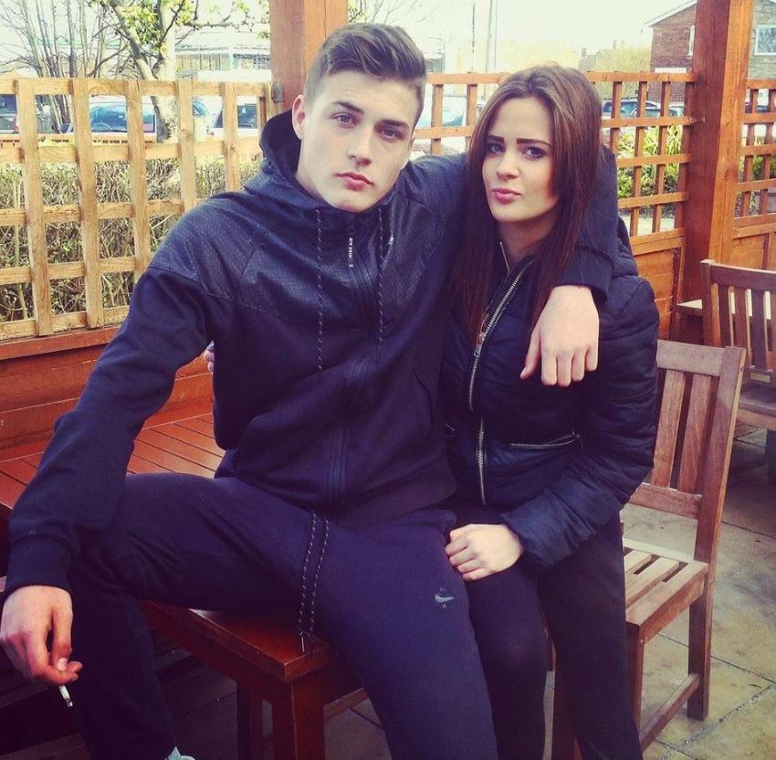  Embarrassed schoolgirl Abbie Jade Newbold, 16, with her boyfriend Jordan Lee Metcalfe