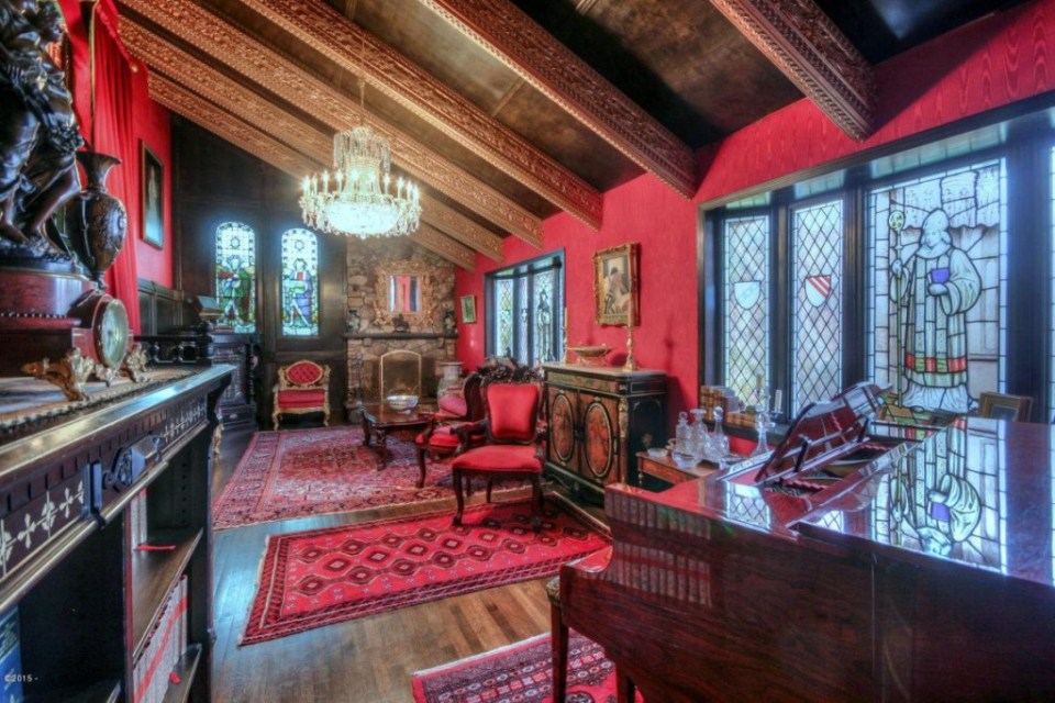  It current owner Almine Barton transformed the inside of her home into a castle