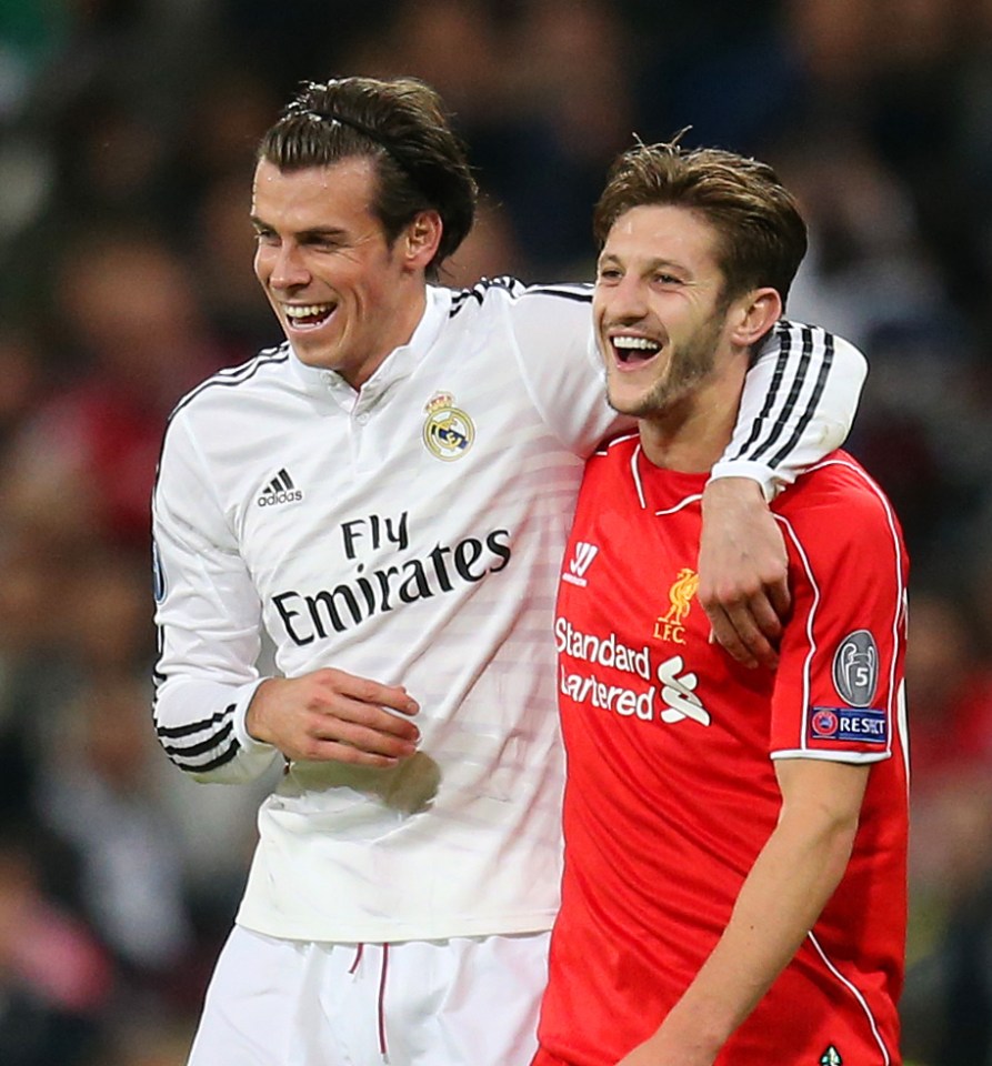  Liverpool playmaker Adam Lallana with fellow Saints product Gareth Bale